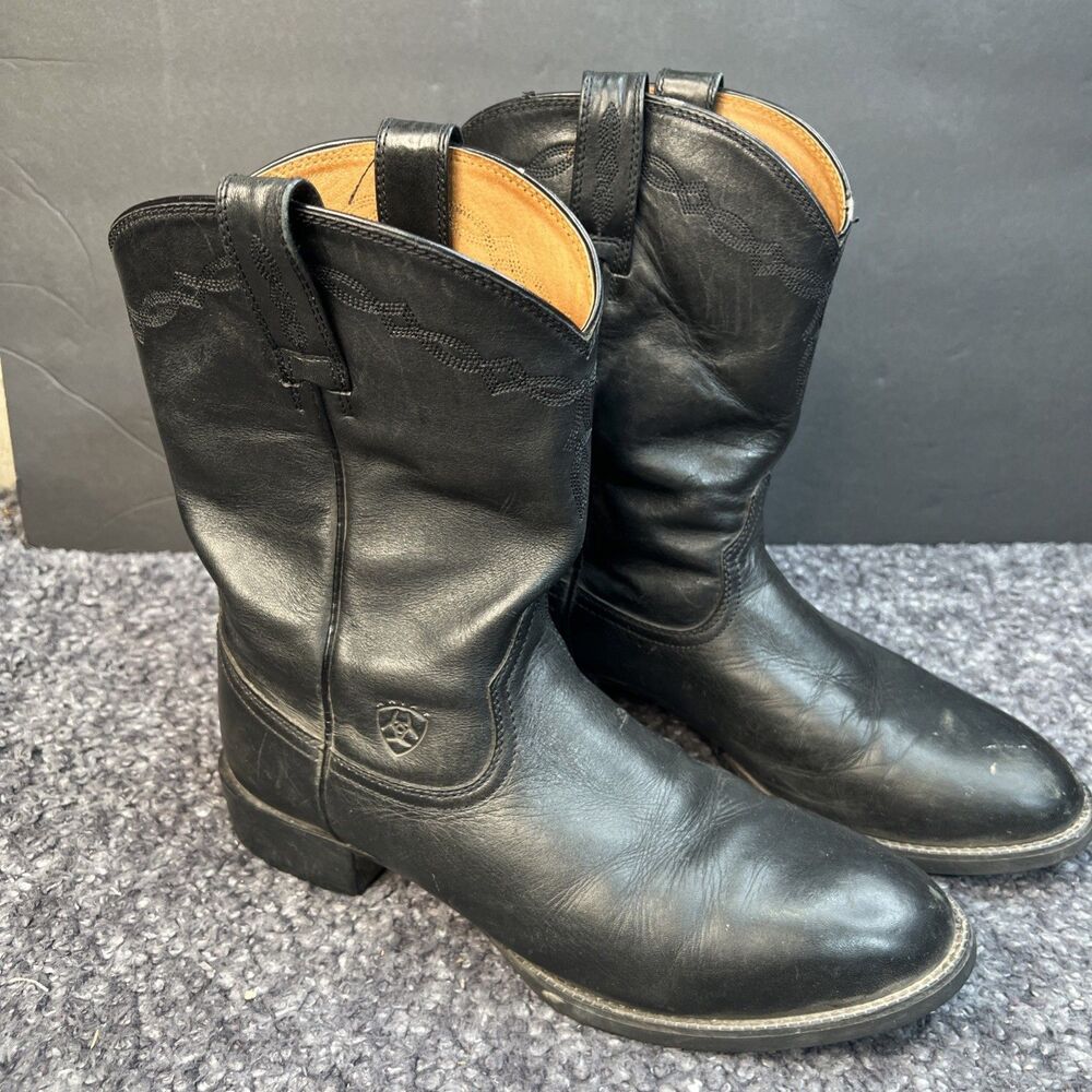 Ariat Boots Heritage 35501 Roper Western Cowboy Pull On Black Mens Size 10.5D